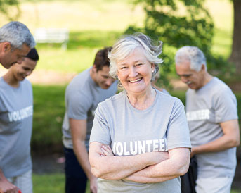 group of senior volunteers