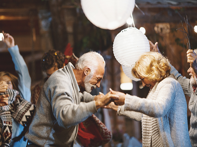 senior couple dancing